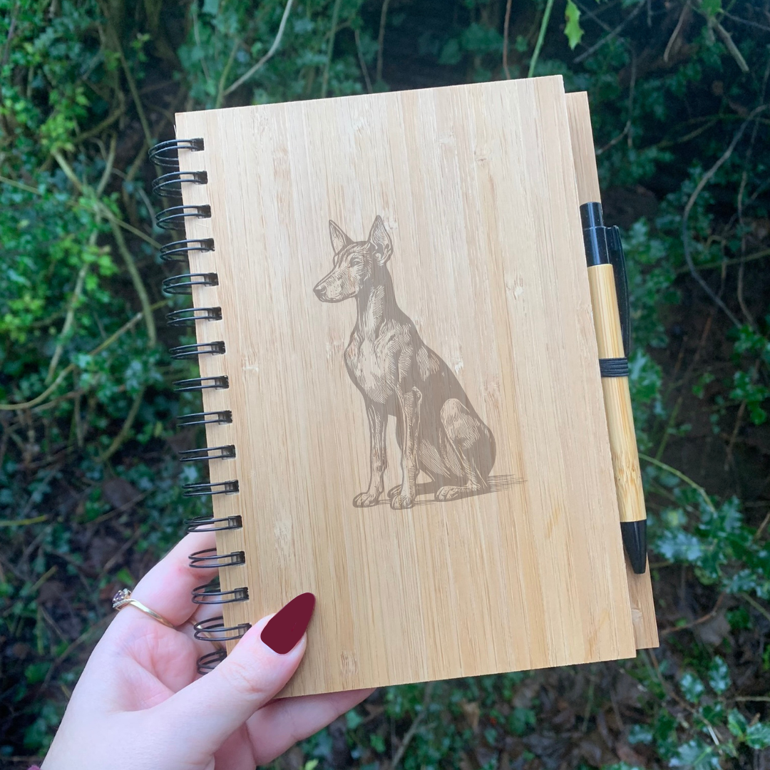Pharaoh Hound Sitting Illustration Engraved Notebook