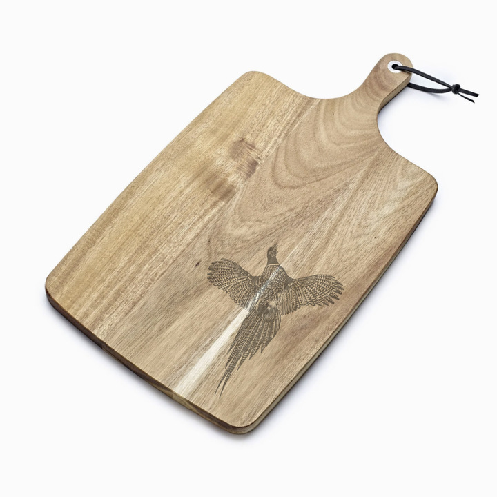 Personalised Pheasant Engraved Acacia Serving Board
