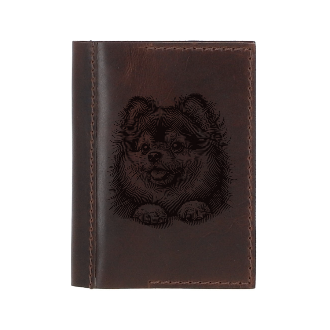 Personalised Pomeranian Paws Leather Sleeve & Notebook
