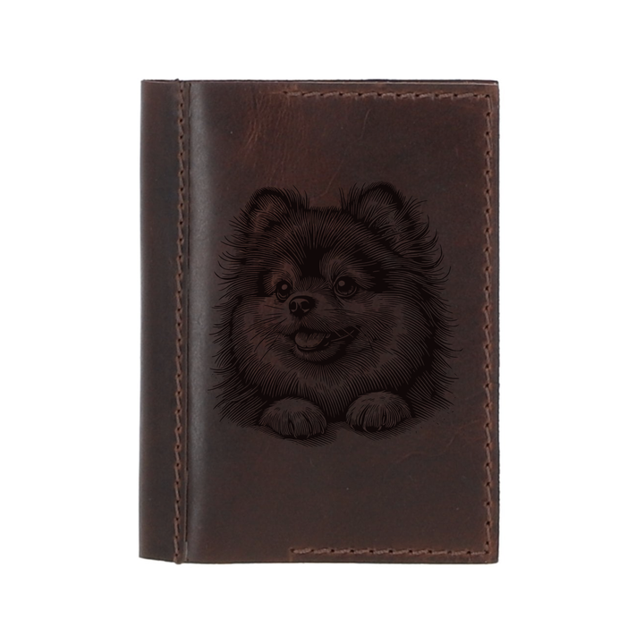 Personalised Pomeranian Paws Leather Sleeve & Notebook