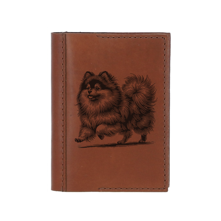 Personalised Pomeranian Running Leather Sleeve & Notebook