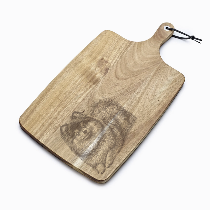 Personalised Pomeranian LD Engraved Acacia Serving Board
