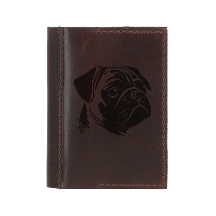 Personalised Pug Leather Sleeve & Notebook