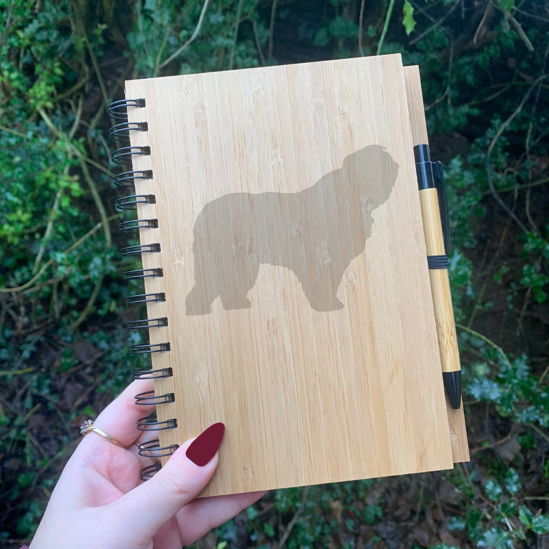 Hungarian Puli Silhouette Engraved Notebook