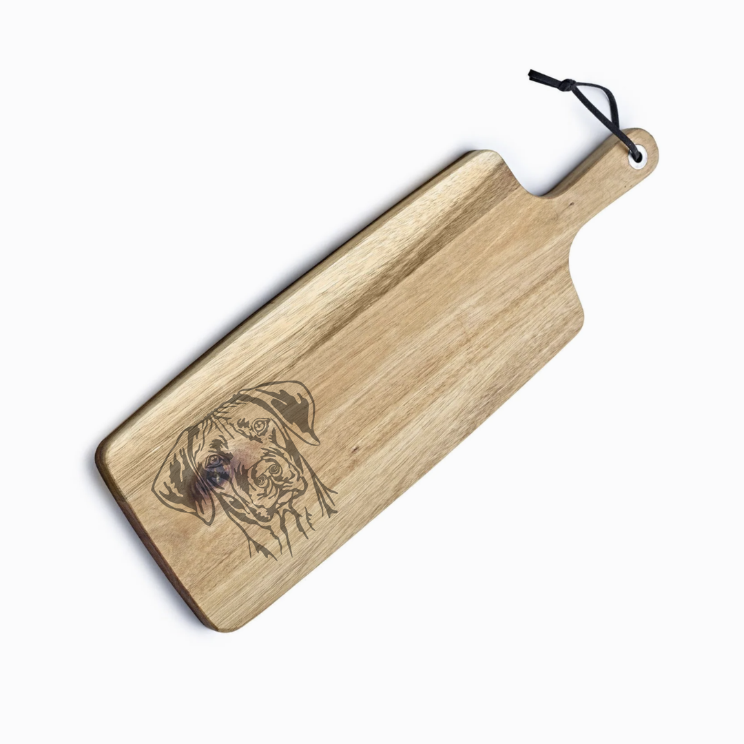 Personalised Rhodesian Ridgeback Engraved Acacia Serving Board