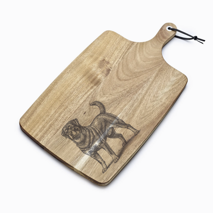 Personalised Standing Rottweiler Engraved Acacia Serving Board