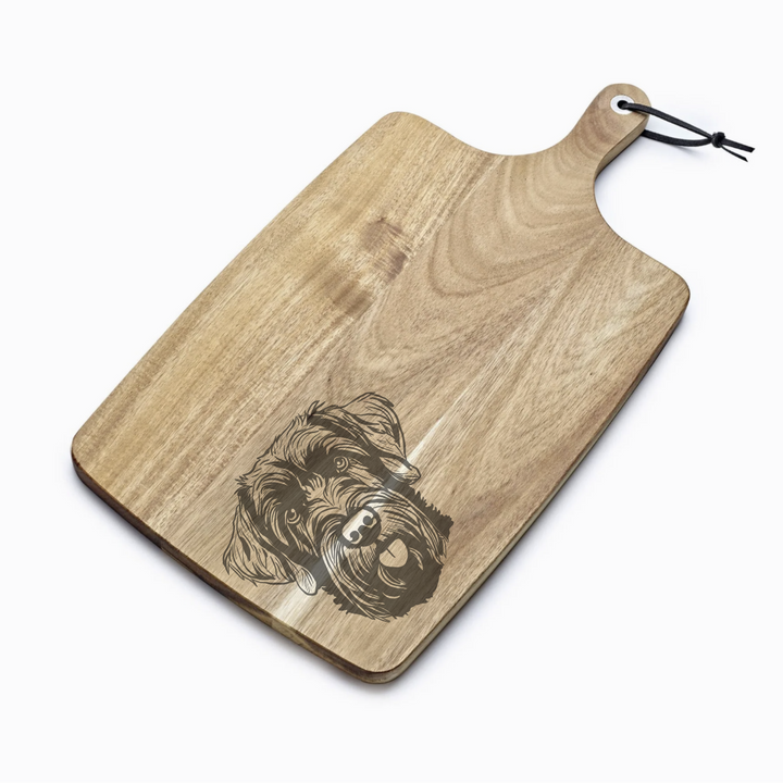 Personalised Russian Black Terrier Engraved Acacia Serving Board
