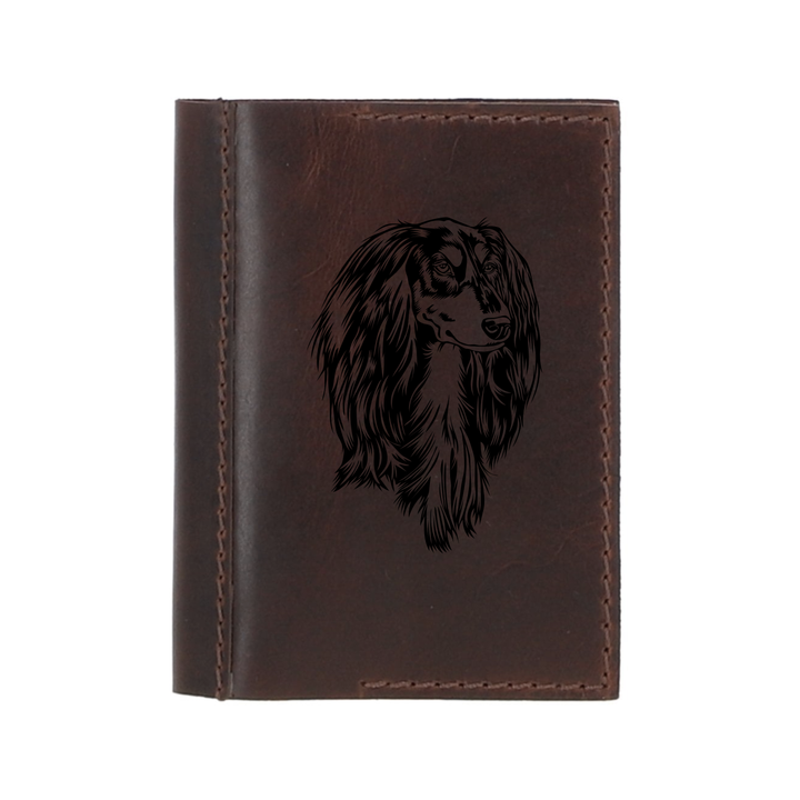Personalised Saluki Leather Sleeve & Notebook