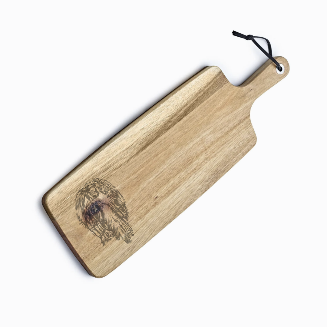 Personalised Saluki Engraved Acacia Serving Board