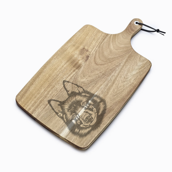 Personalised Schipperke Engraved Acacia Serving Board