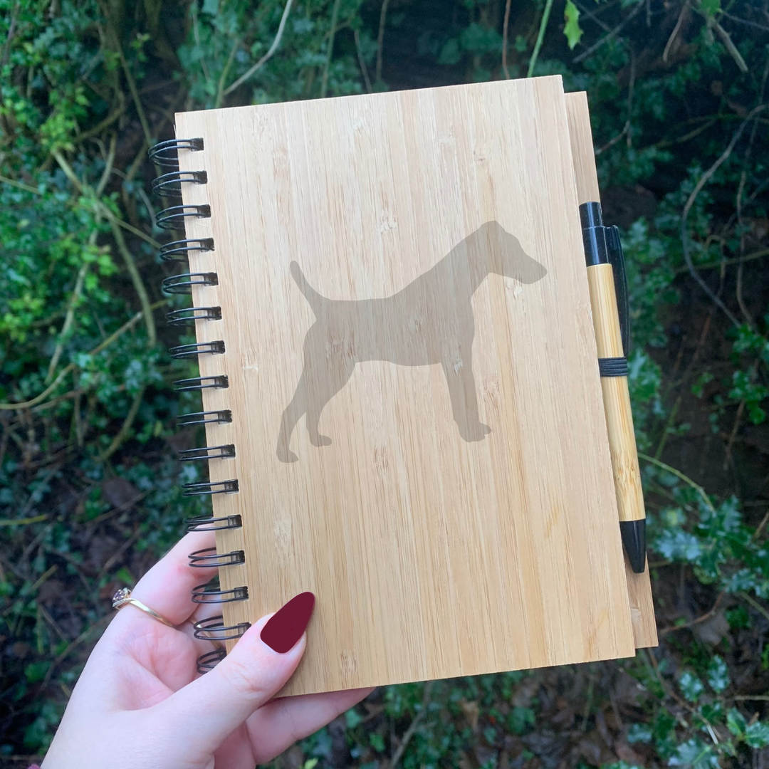 Smooth Fox Terrier Silhouette Engraved Notebook