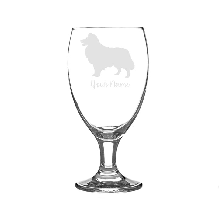 Personalised Shetland Sheepdog Craft Beer Snifter Glass