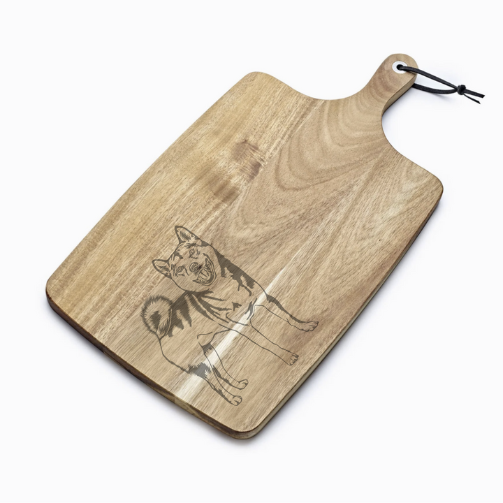 Personalised Shiba Inu Engraved Acacia Serving Board
