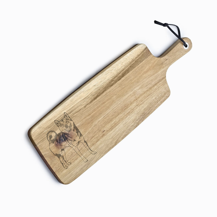 Personalised Shiba Inu Engraved Acacia Serving Board