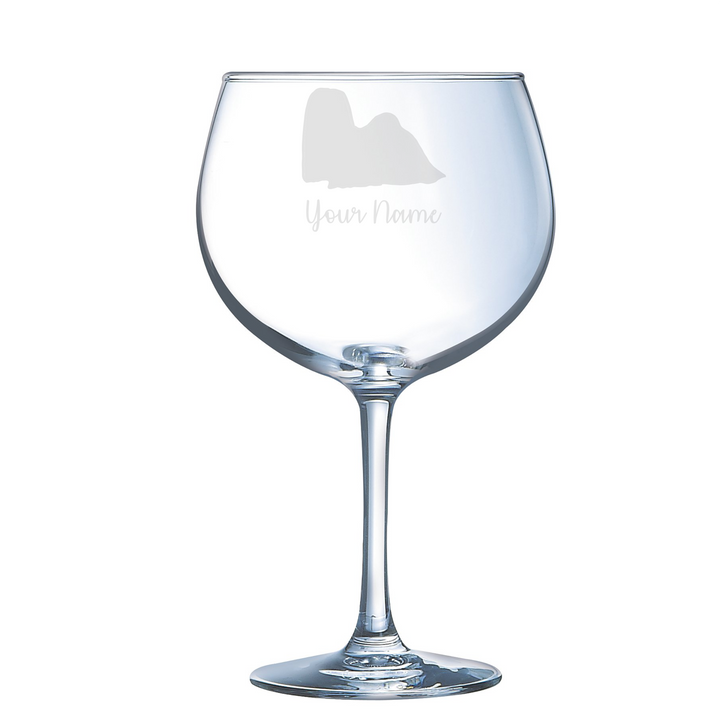 Personalised Show Maltese Dog Engraved Balloon Gin Glass