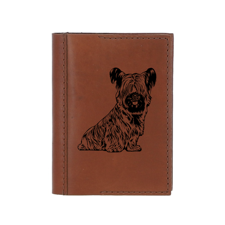 Personalised Skye Terrier Leather Sleeve & Notebook