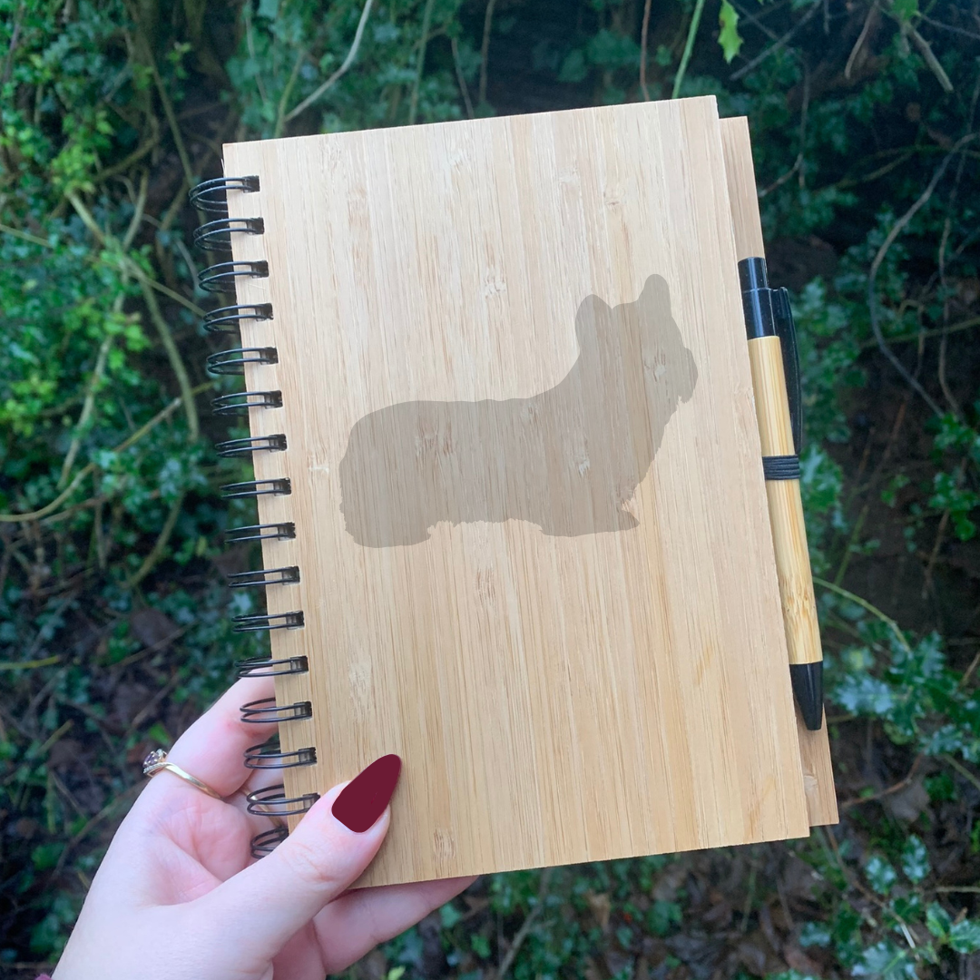 Skye Terrier Silhouette Engraved Notebook