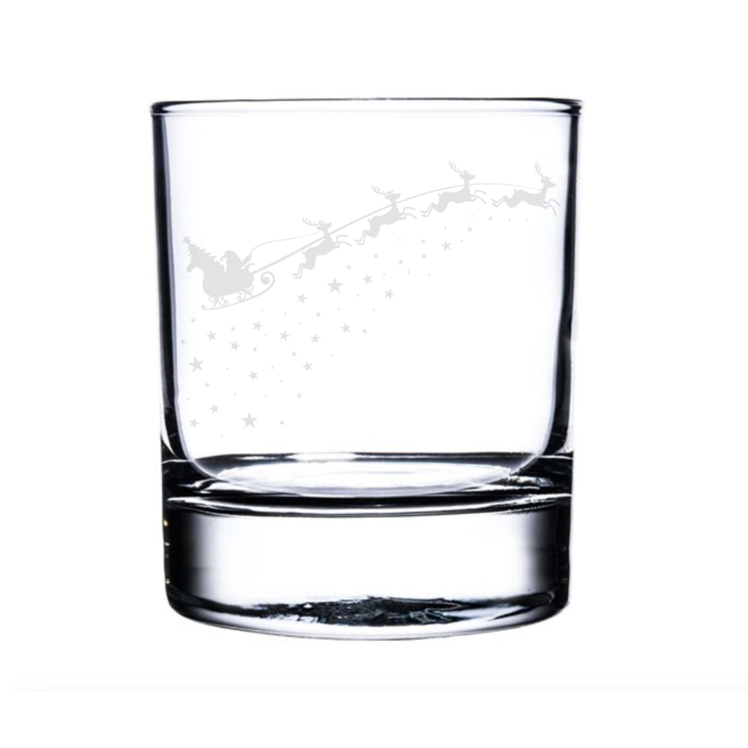 Santa's Sleigh Christmas Whisky Glass
