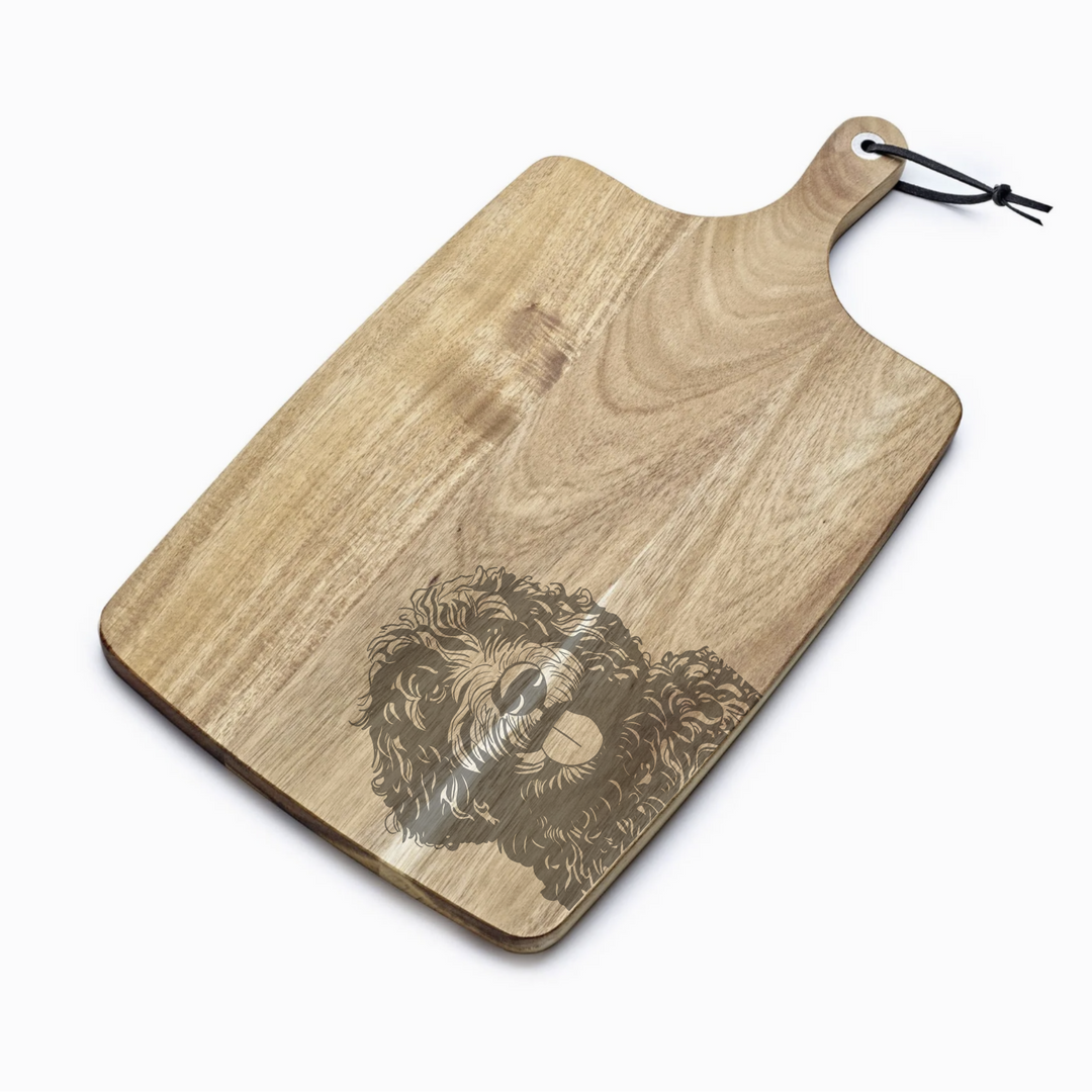 Personalised Spanish Water Dog Engraved Acacia Serving Board