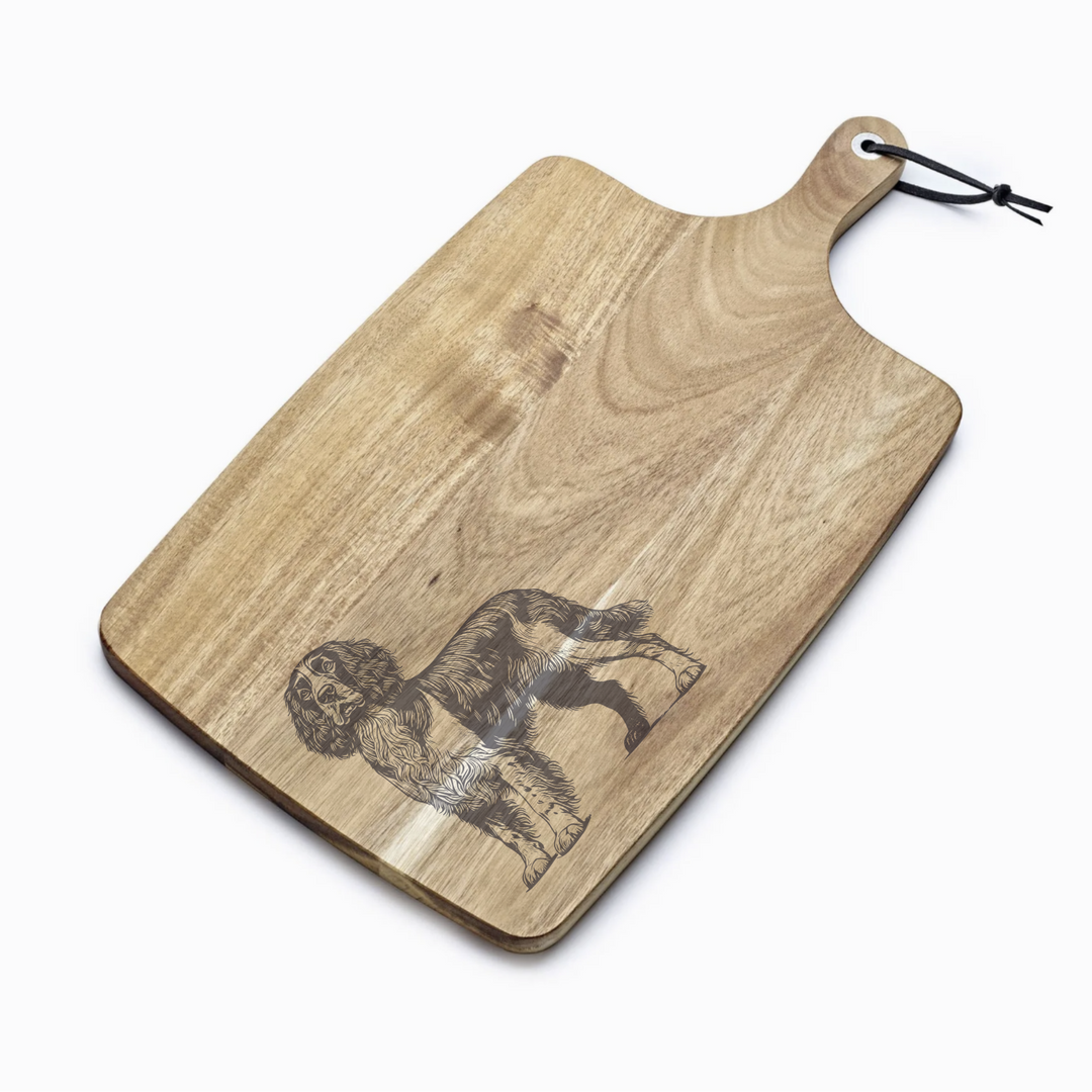 Personalised Springer Spaniel Standing Engraved Acacia Serving Board