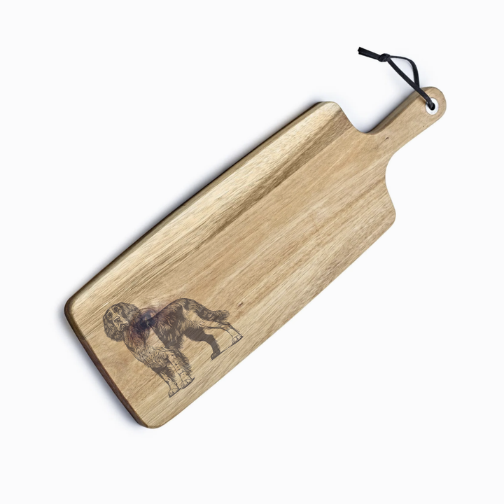 Personalised Springer Spaniel Standing Engraved Acacia Serving Board