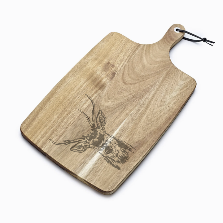 Personalised Stag Engraved Acacia Serving Board
