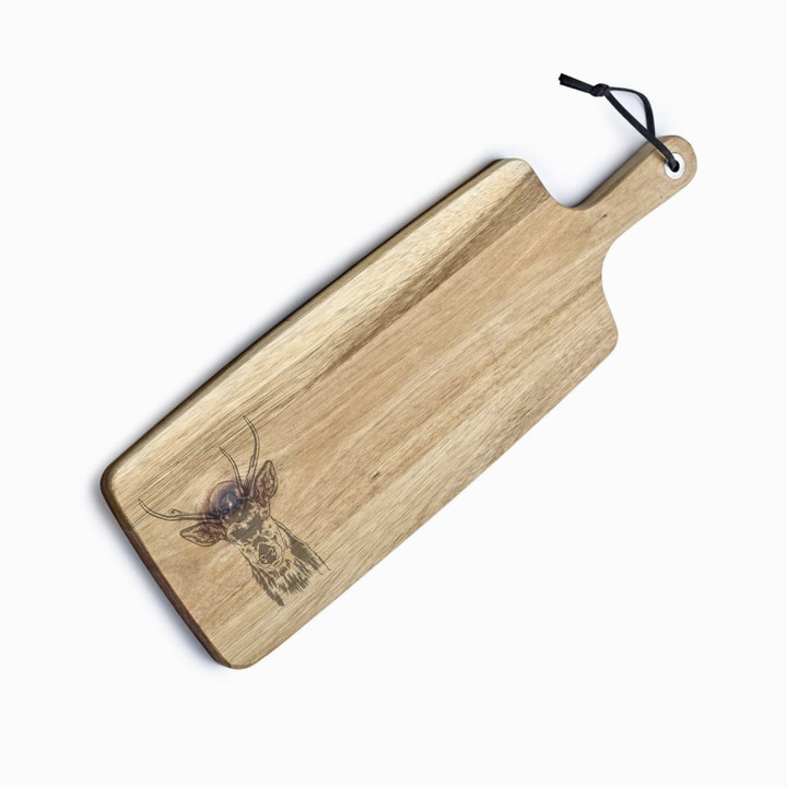 Personalised Stag Engraved Acacia Serving Board