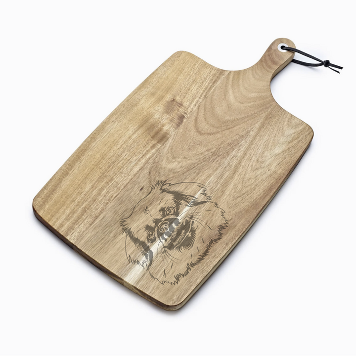 Personalised Tibetan Spaniel Engraved Acacia Serving Board