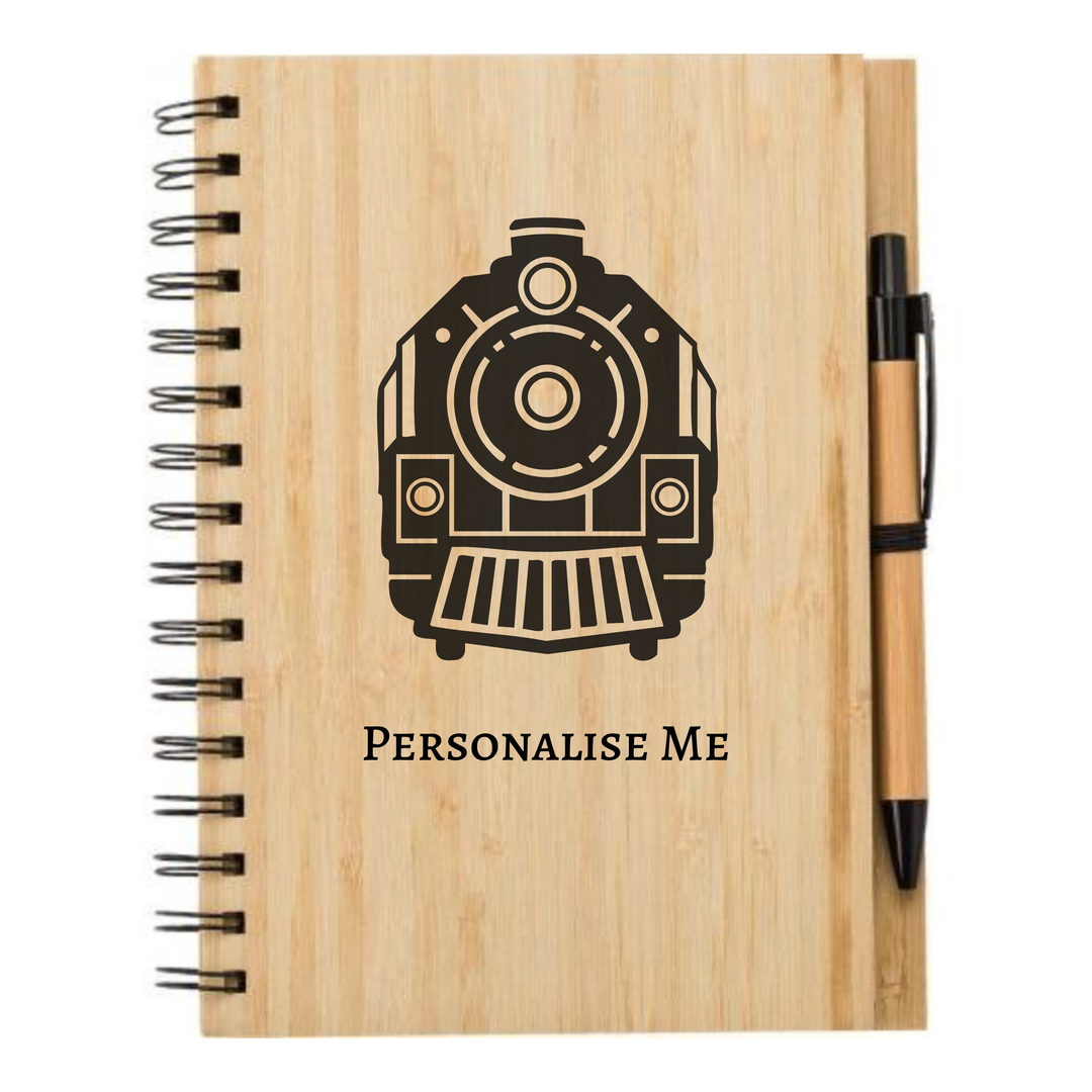 Train Travel Engraved Notebook