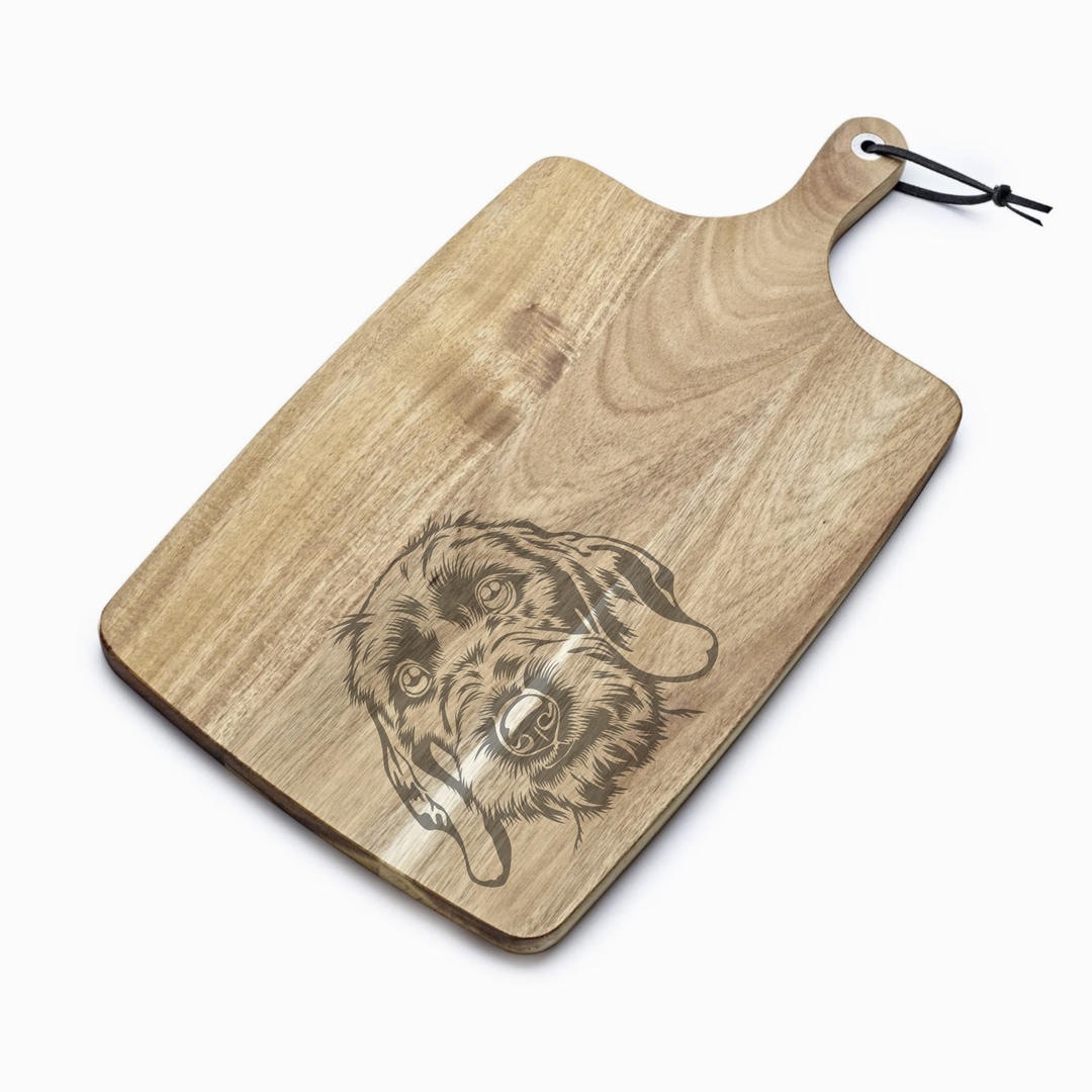 Personalised Wirehaired Dachshund Engraved Acacia Serving Board