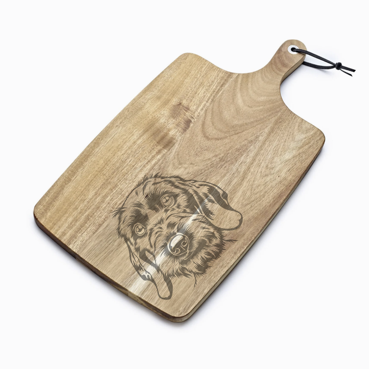 Personalised Wirehaired Dachshund Engraved Acacia Serving Board