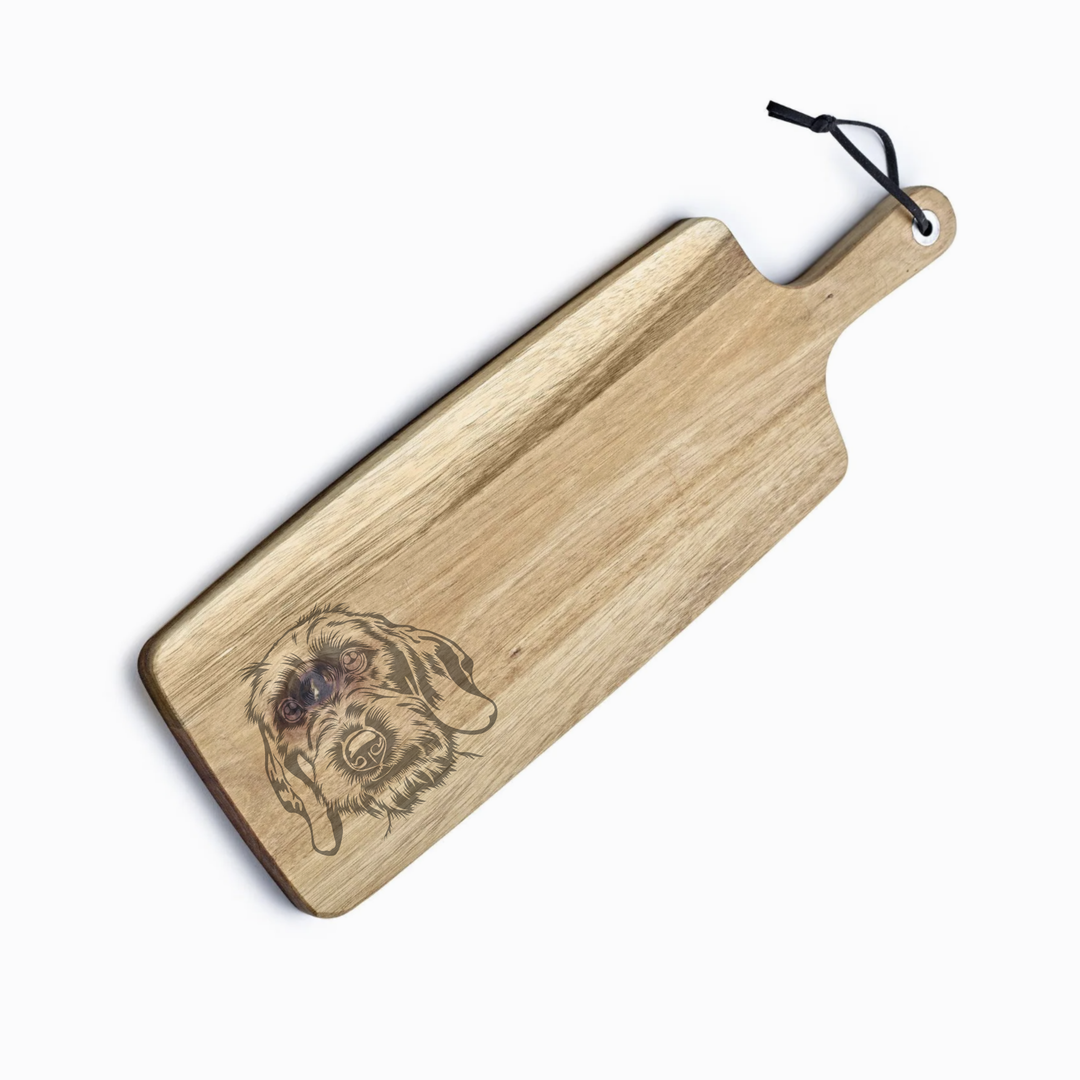 Personalised Wirehaired Dachshund Engraved Acacia Serving Board