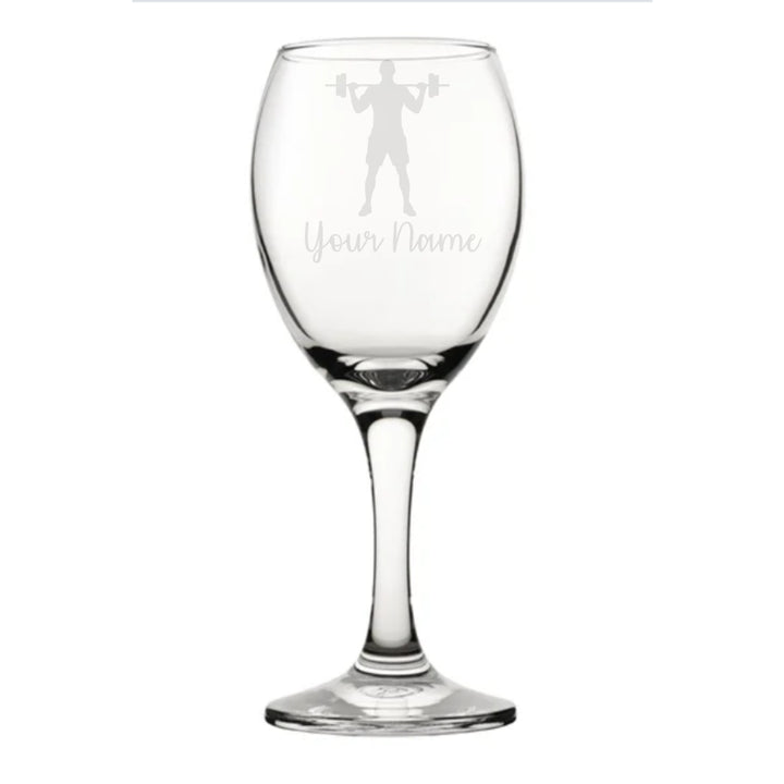 Personalised Weight Lifting Wine Glass