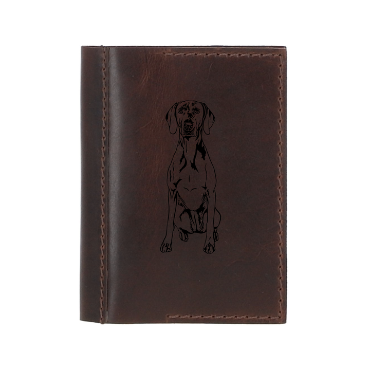 Personalised Weimaraner Leather Sleeve & Notebook