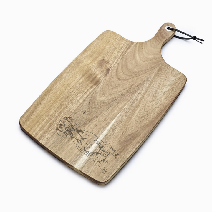 Personalised Weimaraner Sitting Engraved Acacia Serving Board