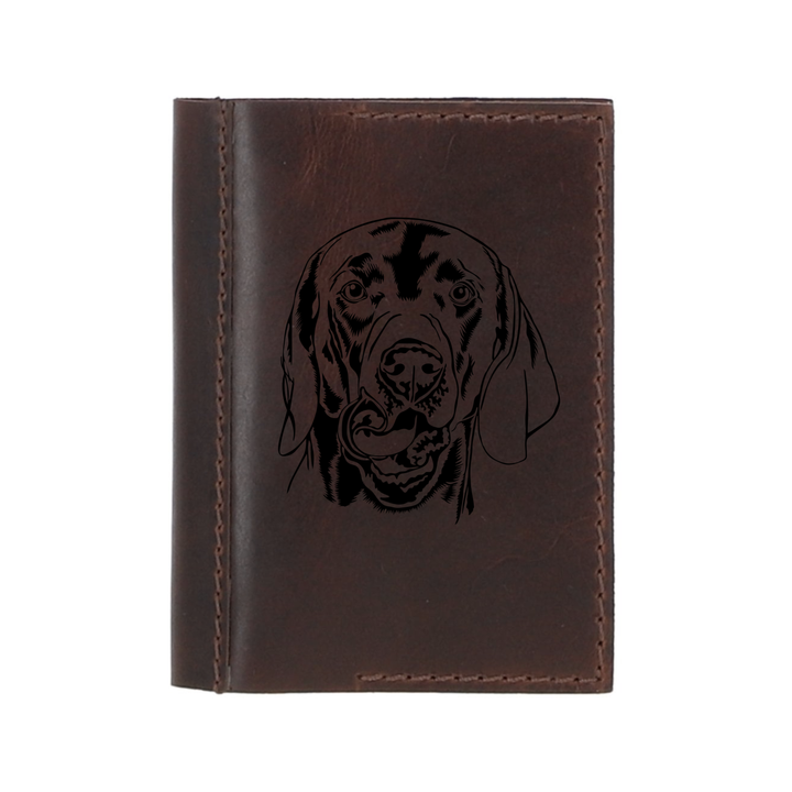 Personalised Weimaraner Face Leather Sleeve & Notebook