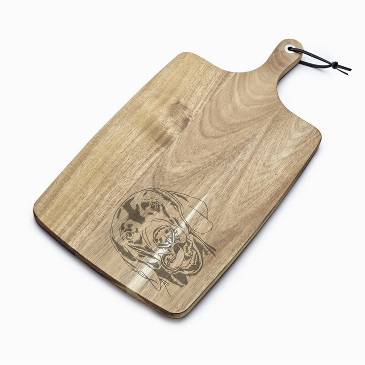 Personalised Weimaraner Face Engraved Acacia Serving Board