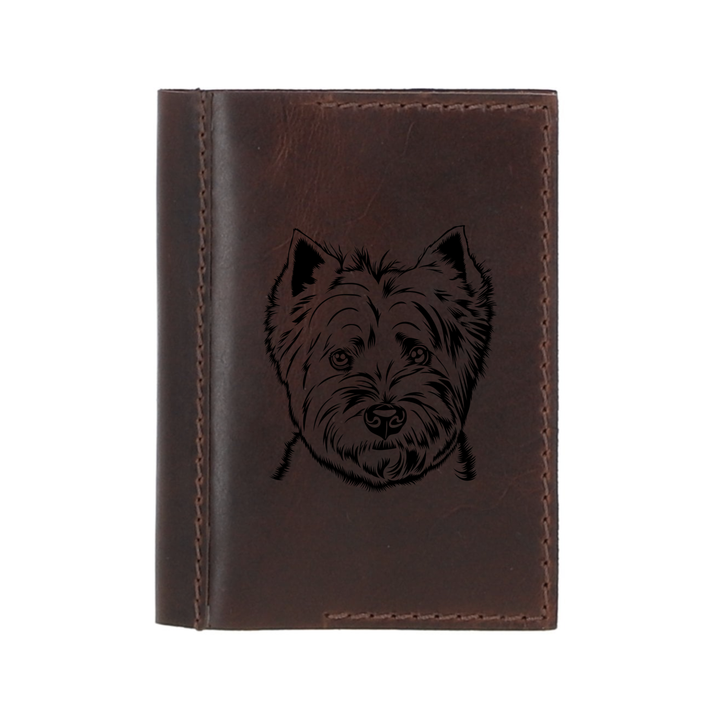 Personalised Westie West Highland Terrier Leather Sleeve & Notebook