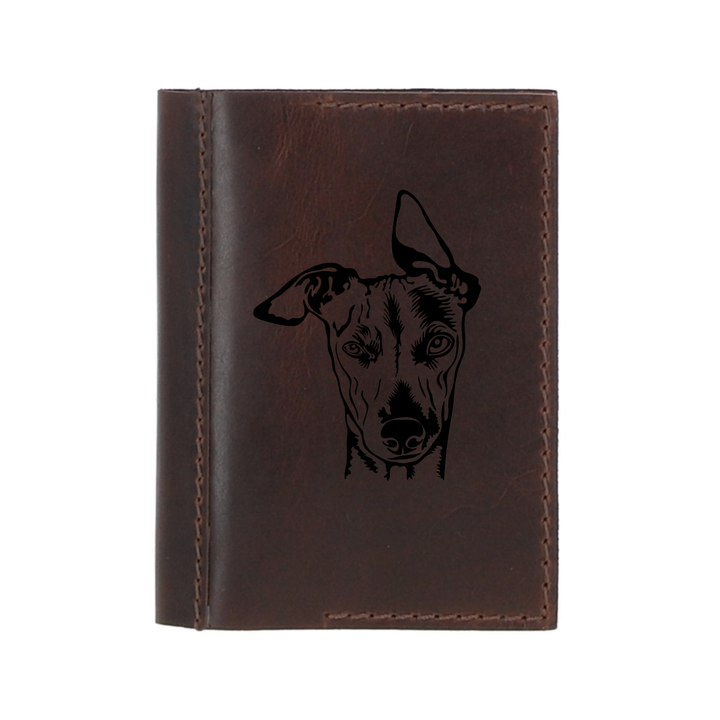 Personalised Whippet Leather Sleeve & Notebook
