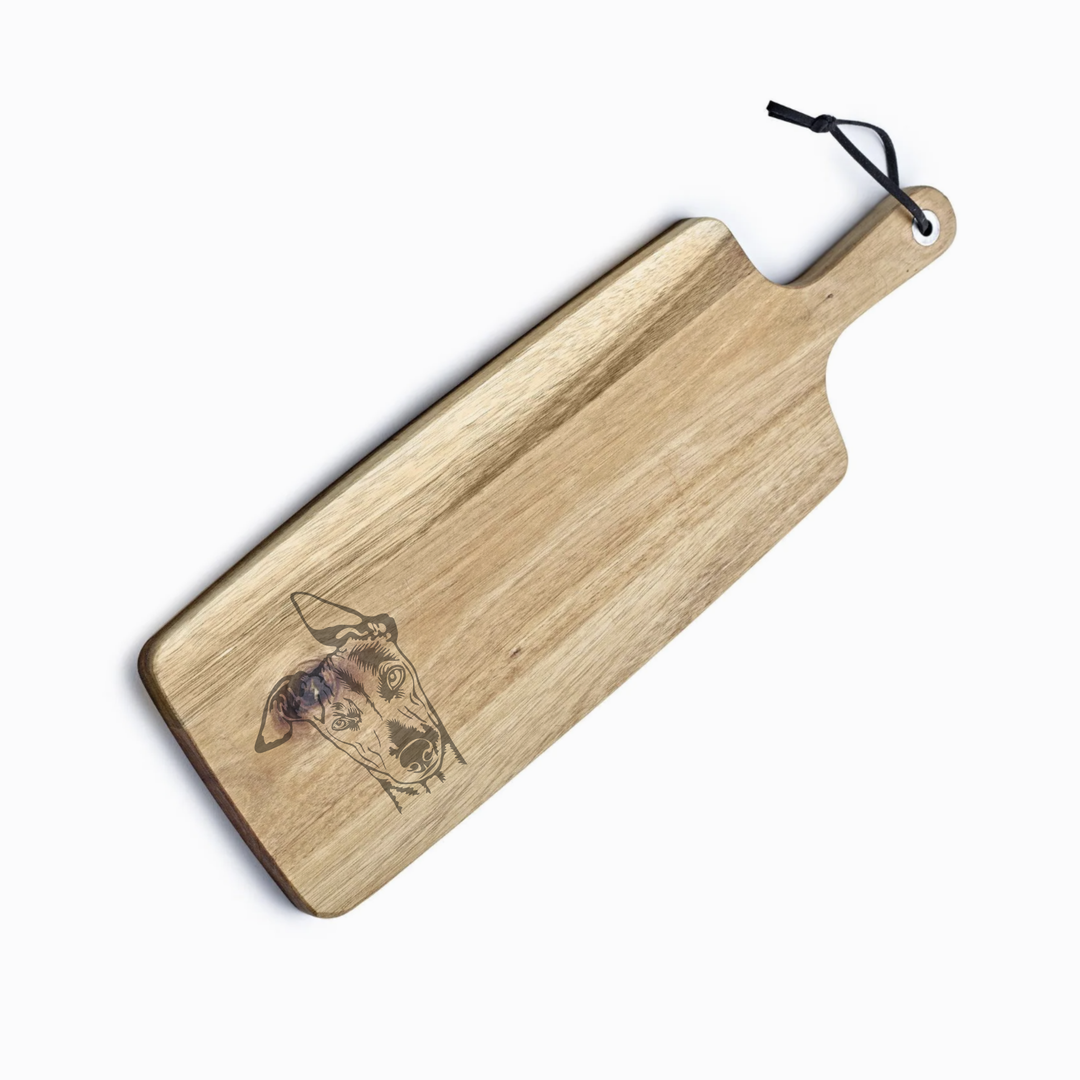 Personalised Whippet Engraved Acacia Serving Board