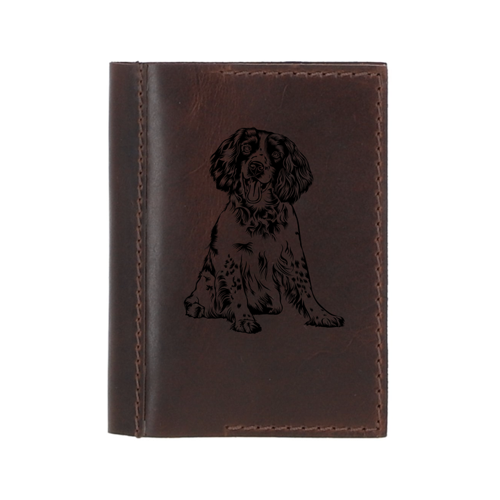 Personalised Welsh Springer Spaniel Sitting Leather Sleeve & Notebook