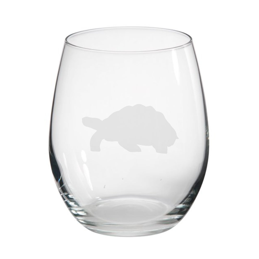 Personalised Tortoise Stemless Glass