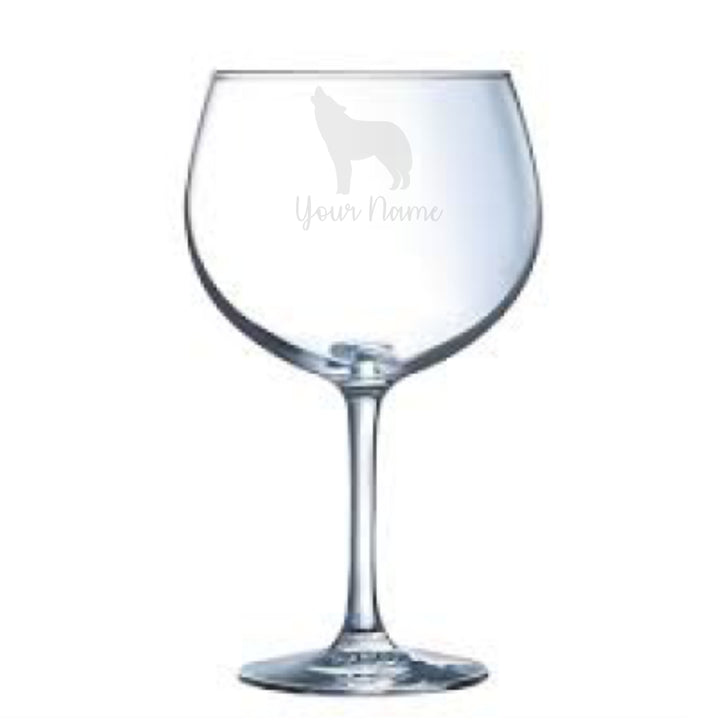 Personalised Wolf Gin Glass