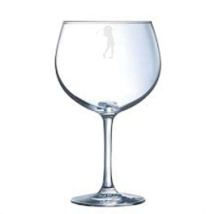 Personalised Female Golf Player Gin Glass