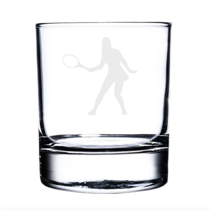 Personalised Female Tennis Player Whisky Glass