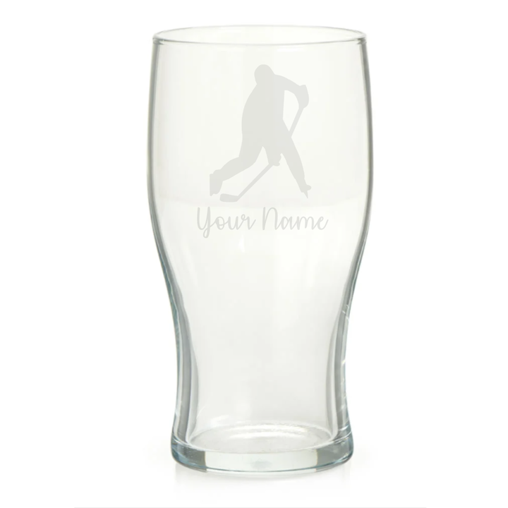 Personalised Ice Hockey Player Pint Glass