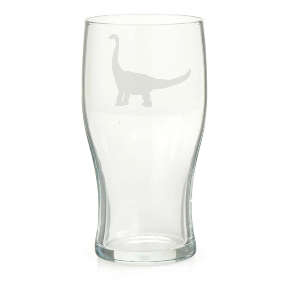 Personalised Brontosaurus Dinosaur Pint Glass