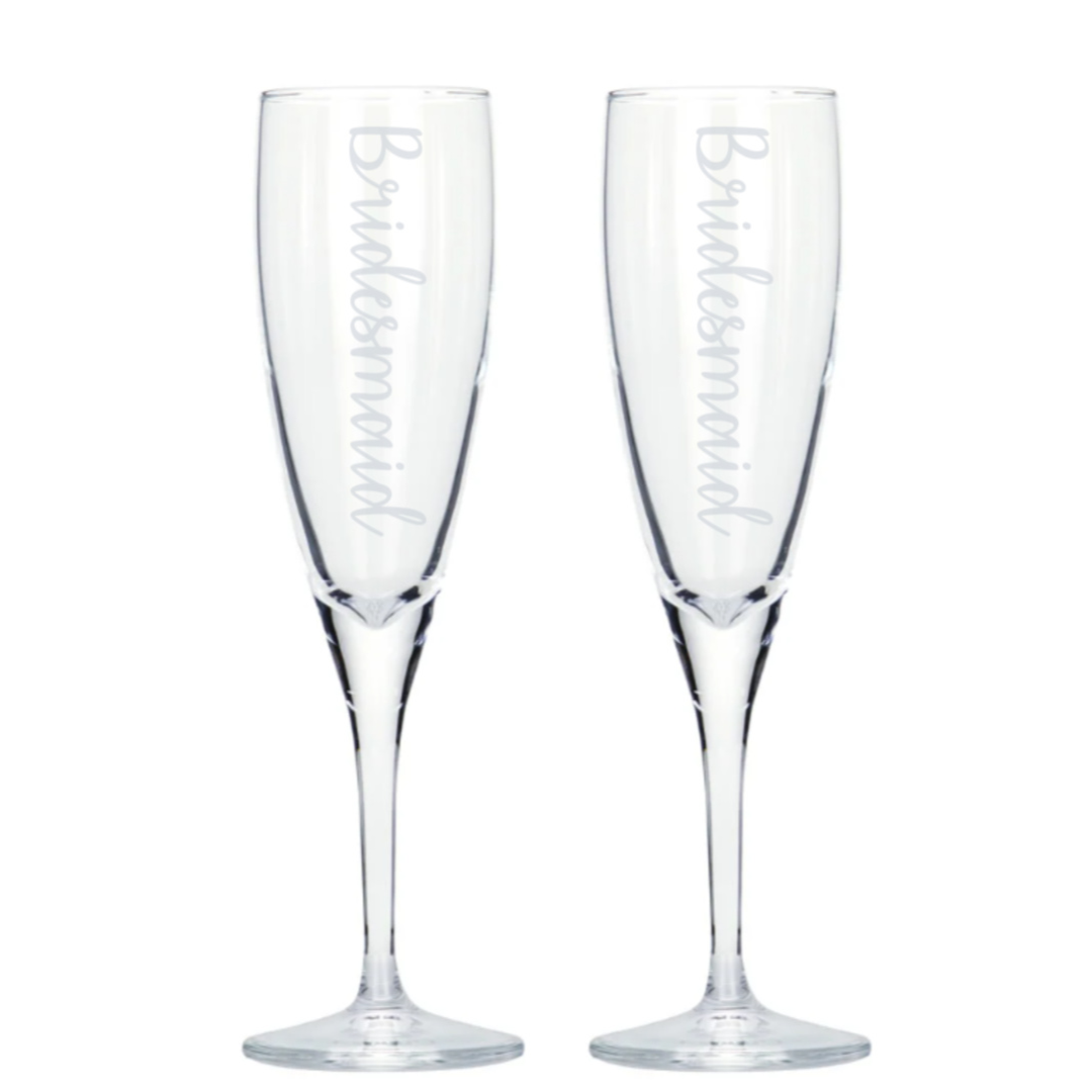 'Bridesmaid' Glass Champagne Flute