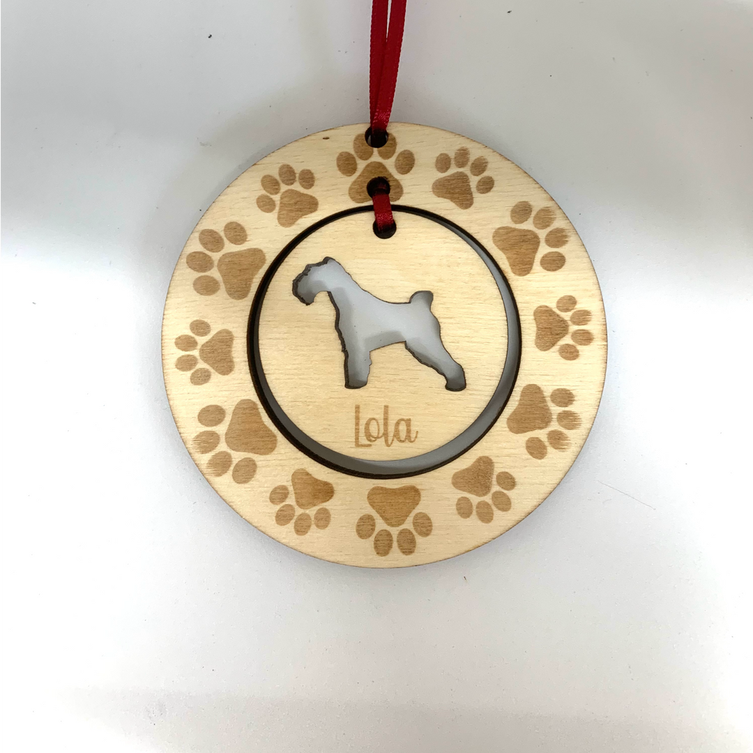 Personalised Airedale Terrier Hanging Decoration ~ Paw Wreath
