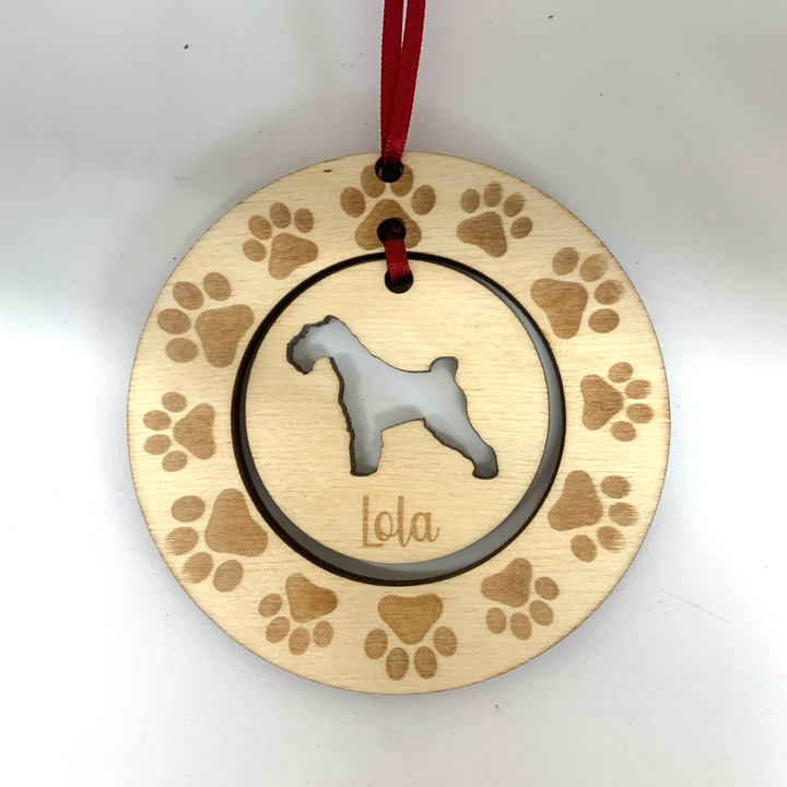 Personalised Airedale Terrier Hanging Decoration ~ Paw Wreath